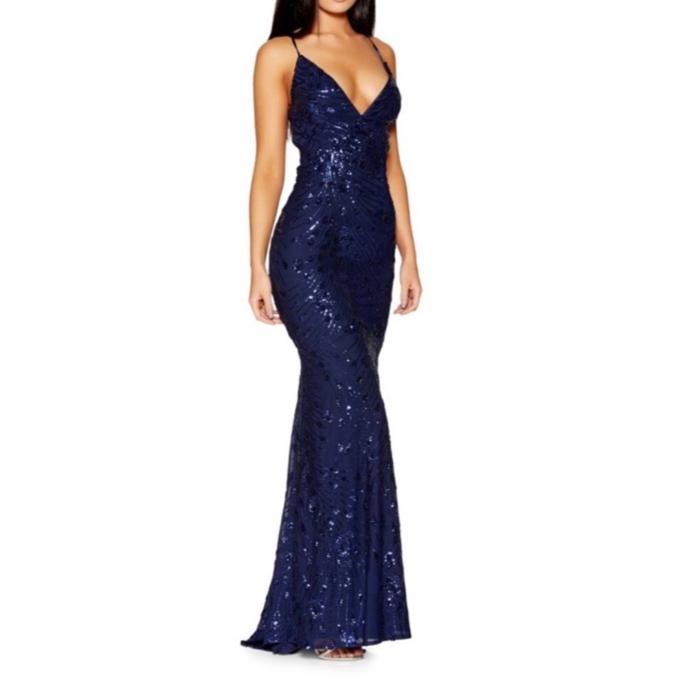 sparkle blue mermaid prom dress